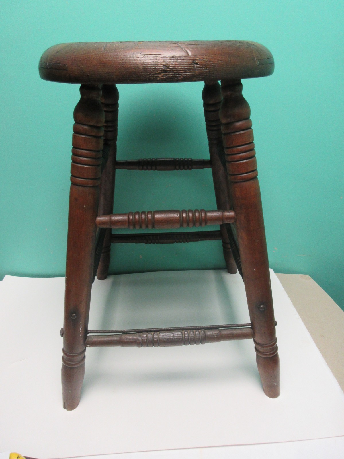 Antique Vintage Old Solid Wood Stool