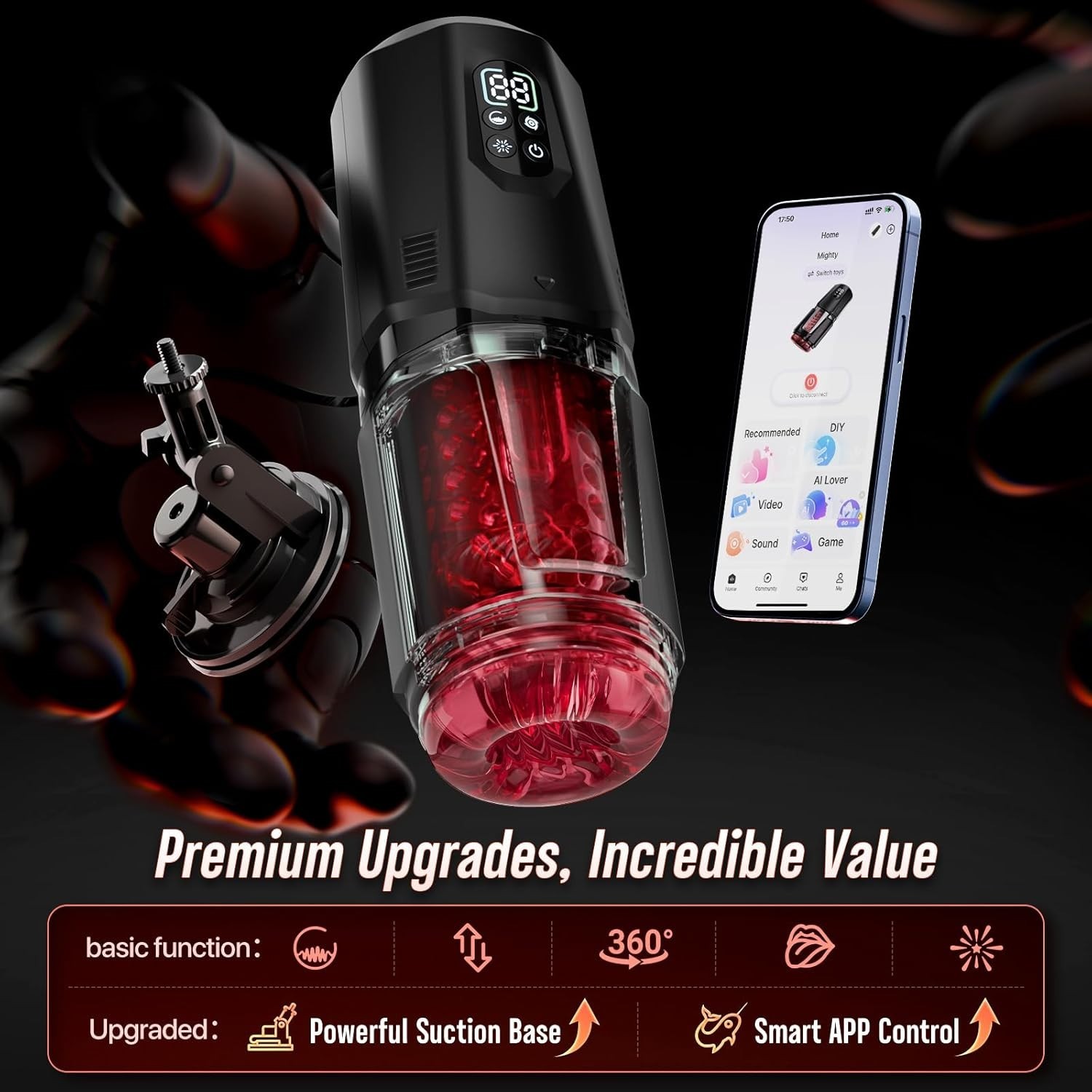 Male Masturbaters Cup Automatic HandsFree Rotating Thrusting Stroker Lubricants