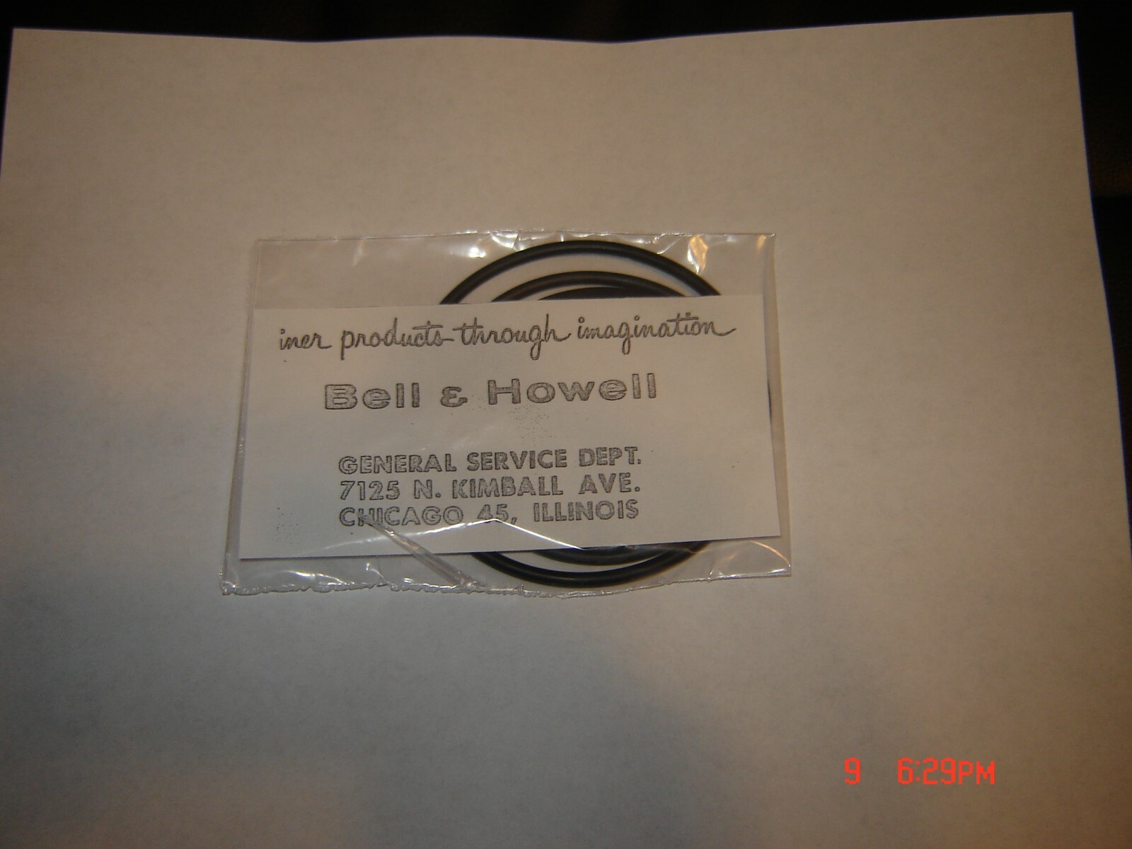 Bell & Howell 33ST Projector Belts, 4 Belt Complete Set,  New,