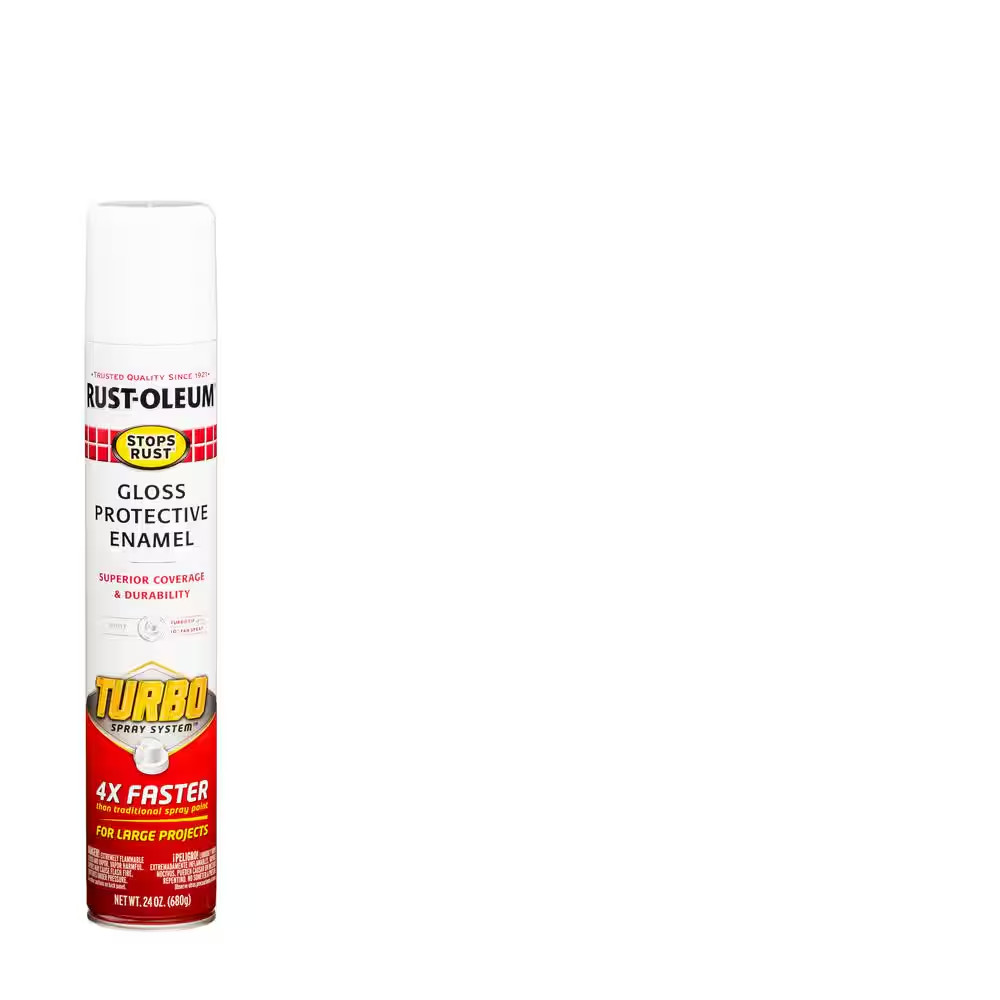 24 Oz. Turbo Spray System Gloss White Spray Paint Free Shipping New