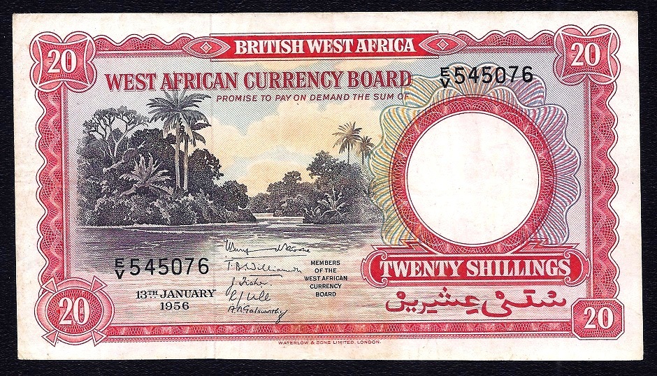 British West Africa 20 Shillings P-10 1956  XF