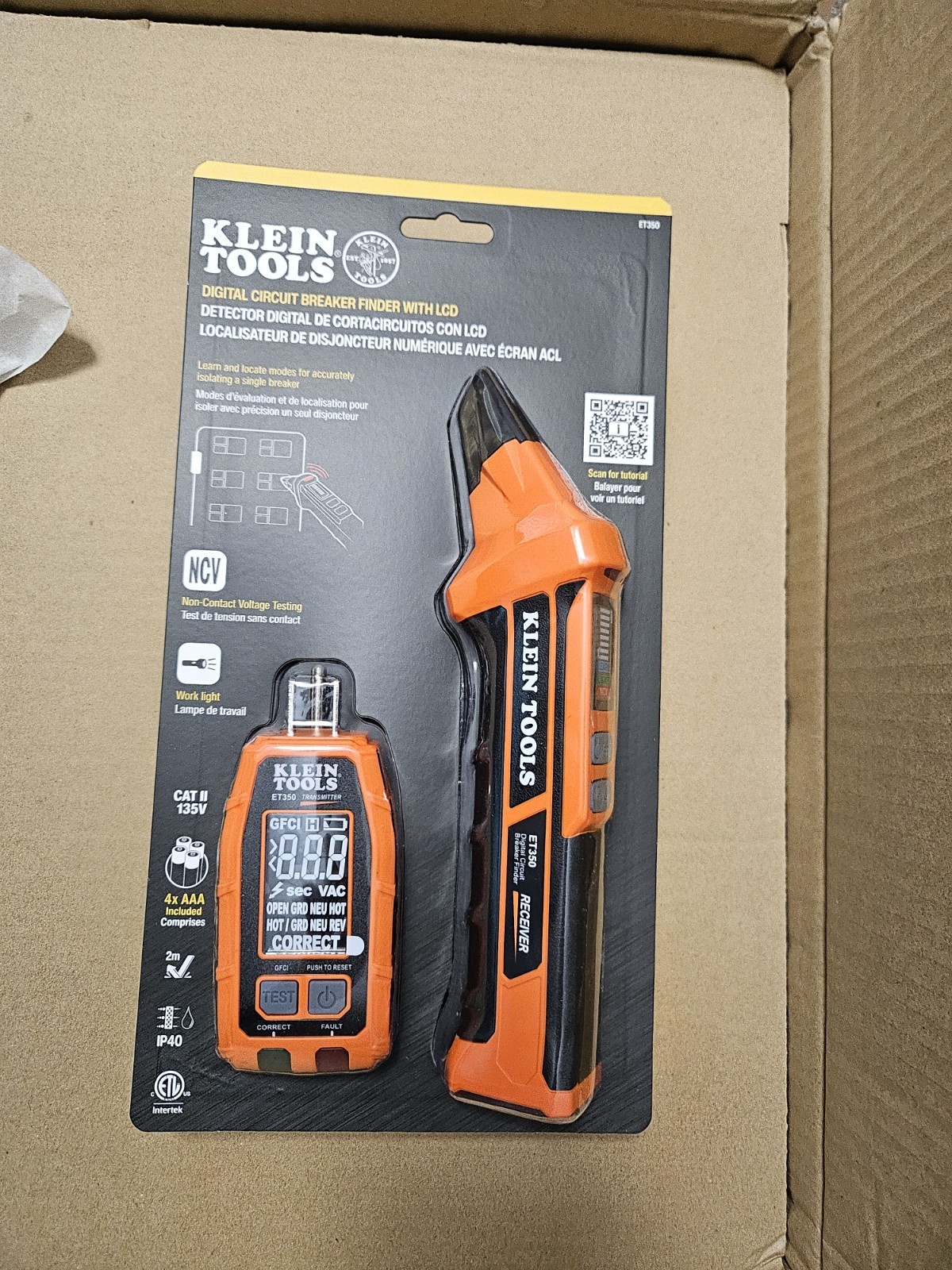 Klein Tools ET350 4-in-1 Digital Circuit Breaker Finder New