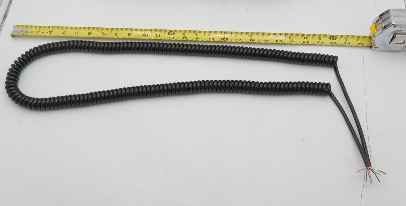 Coiled Spiral Curly Cable Black Wire 8 Core Shielded 4 Feet Coiled