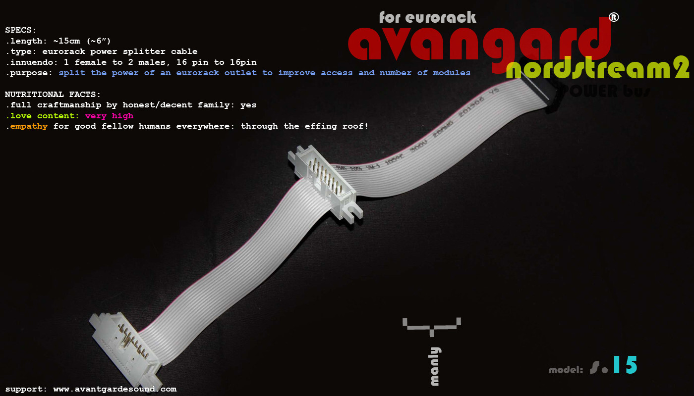 Avantgarde Sound • S15 • 15cm Eurorack Power Splitter Ribbon Cable • NordStream2