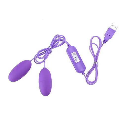 USB Powered Vibrating Double Dual Egg Bullet Vibe Vibrator Sex Toys for Women