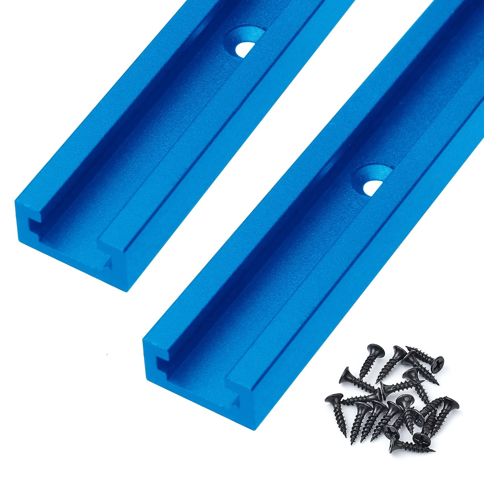 Aluminum 36 Inch T-Track with Wood Screws–Double Cut Profile Universal with Pred