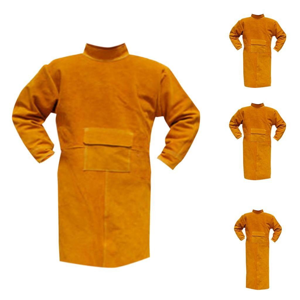 Welding Coat Protective Apron Apparel Cowhide Leather Heat