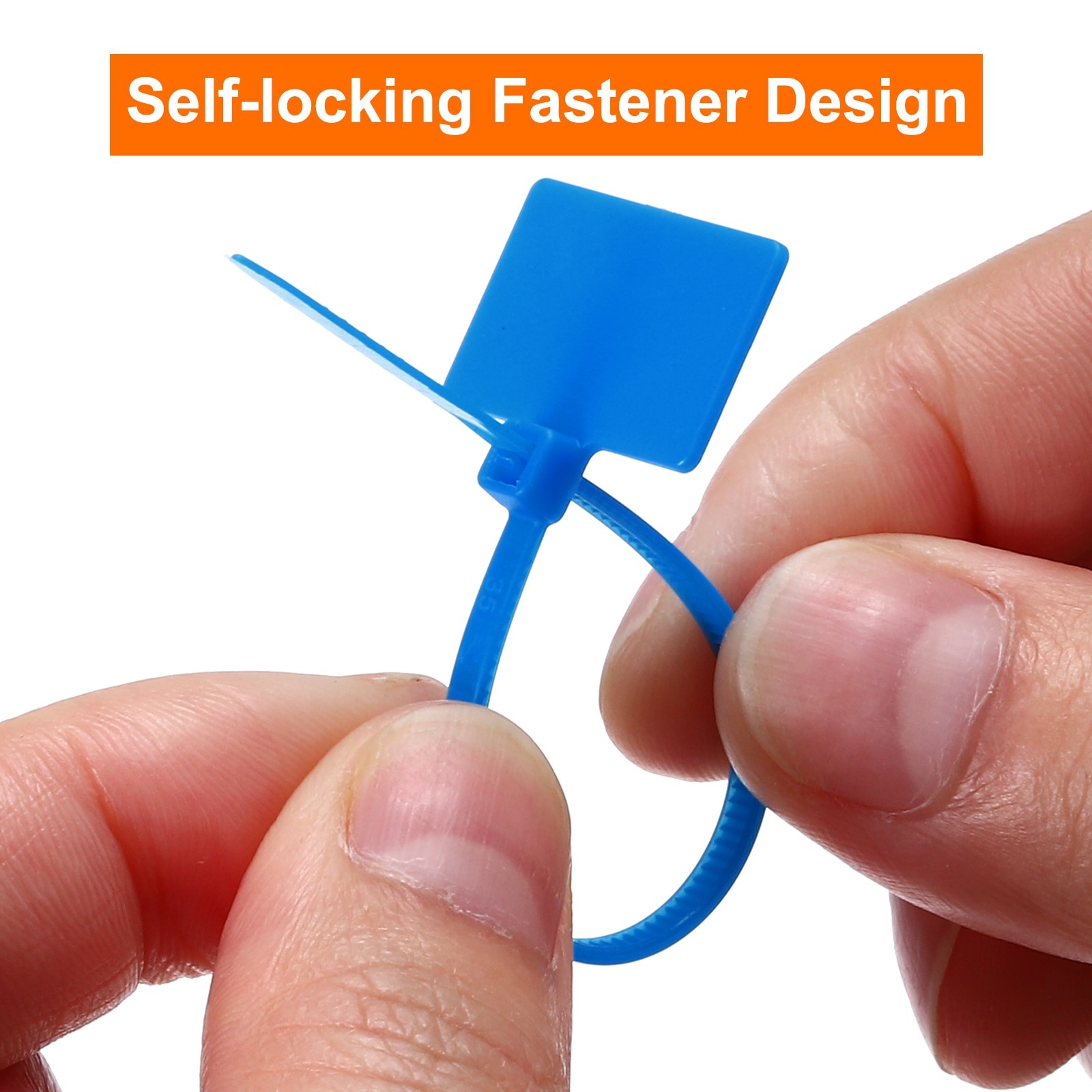 100pcs Marker Cable Zip Ties, 4 Inch Self-Locking Labels Zip Tie Wraps,Blue