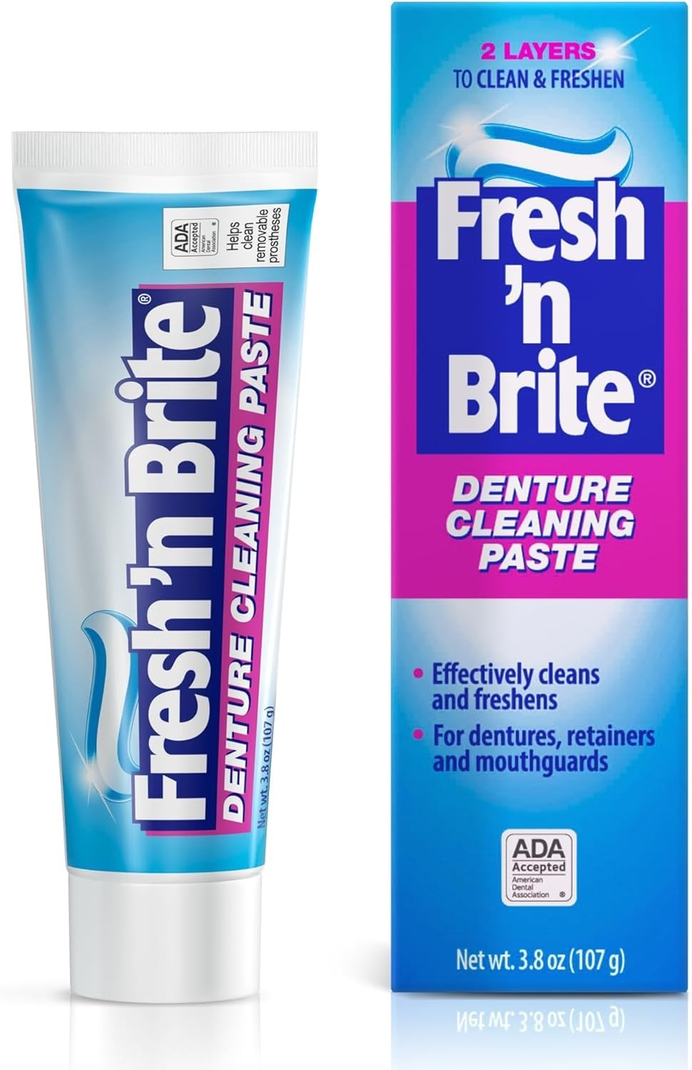 Gentle Mint Toothpaste for Dentures - Non-Abrasive 3.8oz Paste for Freshness