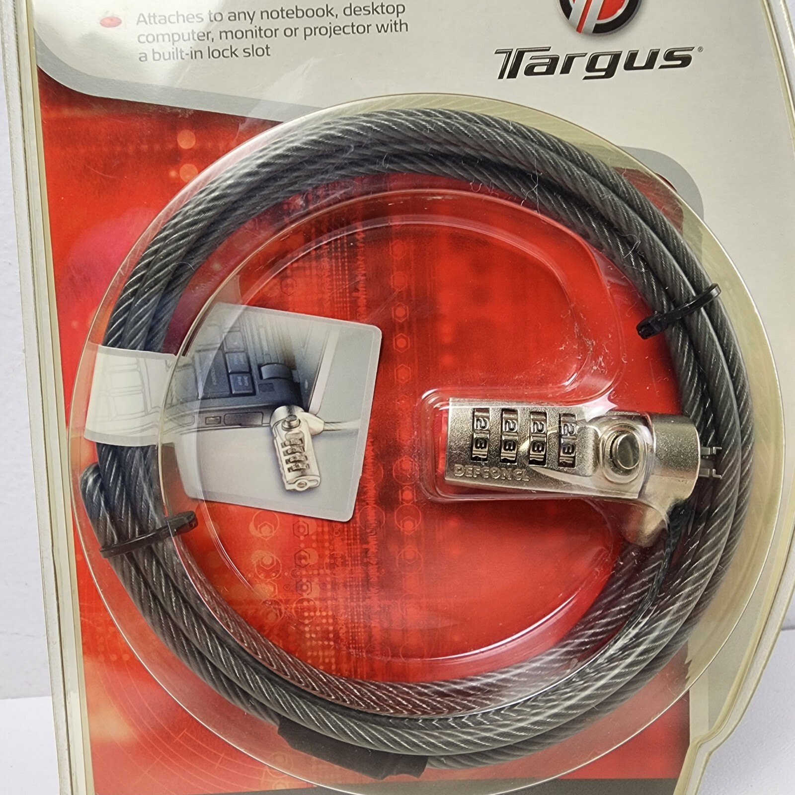 Targus DEFCON CL Laptop Computer Cable Lock 4 Digit-Code