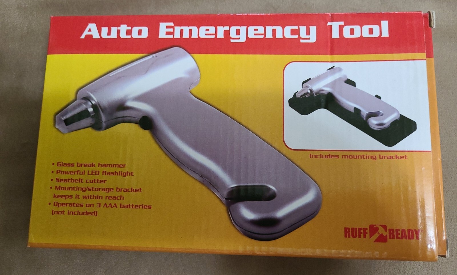 Ruff Ready Auto Emergency Tool Includes Mounting Bracket