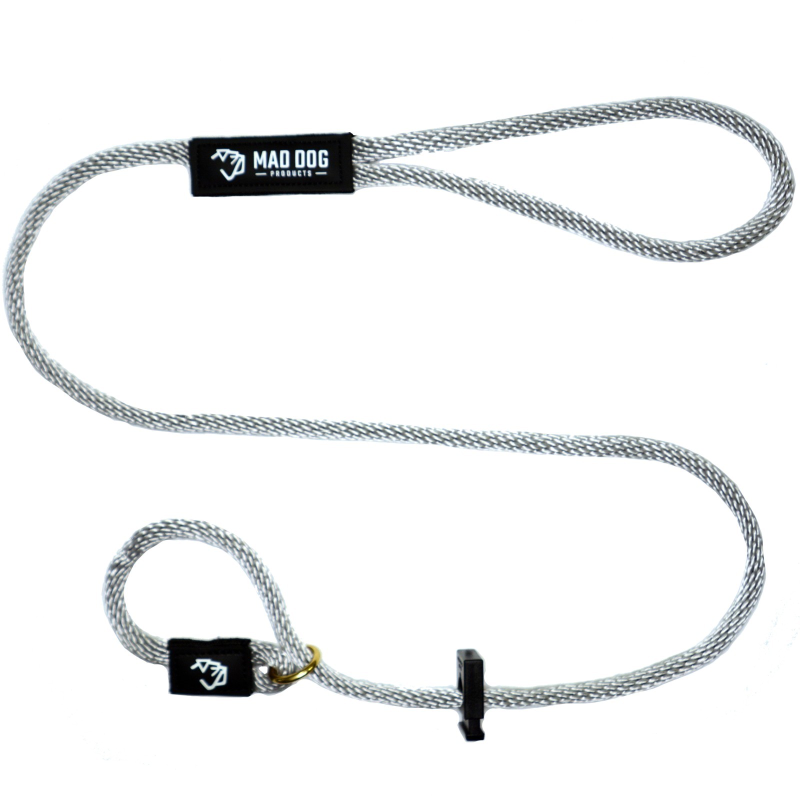 Mad Dog Products English Slip Dog Leash 1/2” x 10’ Silver Signature Rope