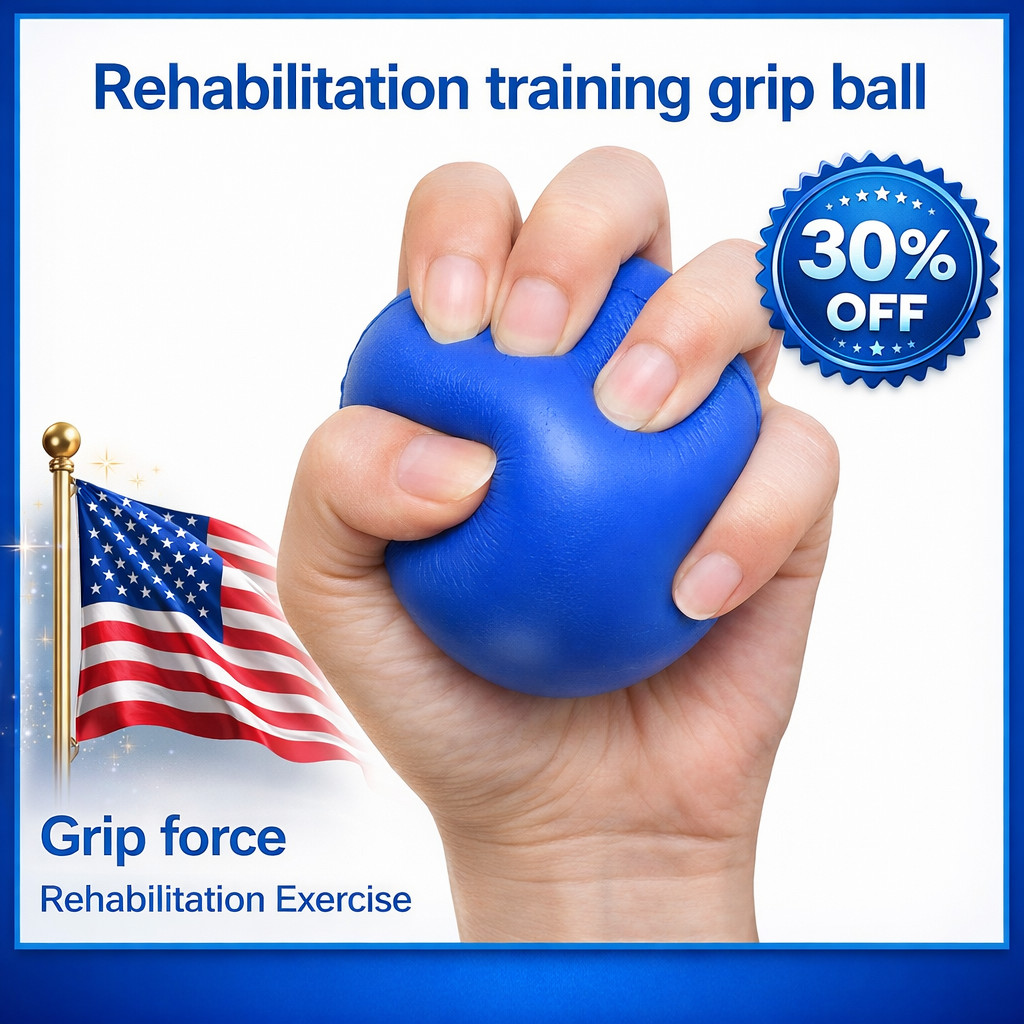 Massage Therapy Grip Ball Hand Finger Strength Exercise Stress Relief(Blue) 1PCS