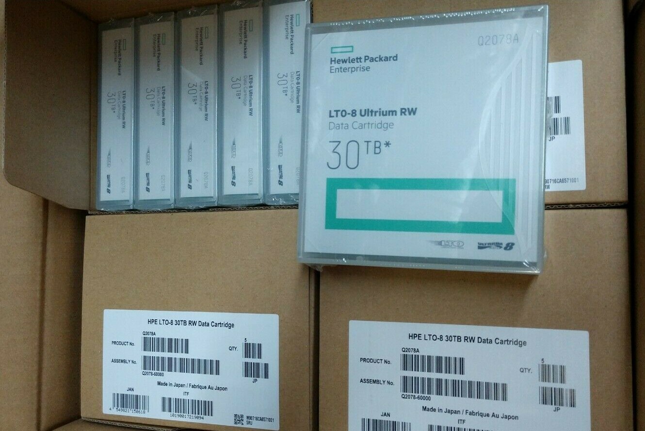 HPE LTO-8 Backup tape ( Non-Custom Labeled) Pack of 20 Tapes - Q2078AN