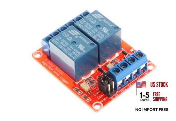 NOYITO 24V 2-Channel Relay Module High Low Level Trigger with DC24V Red