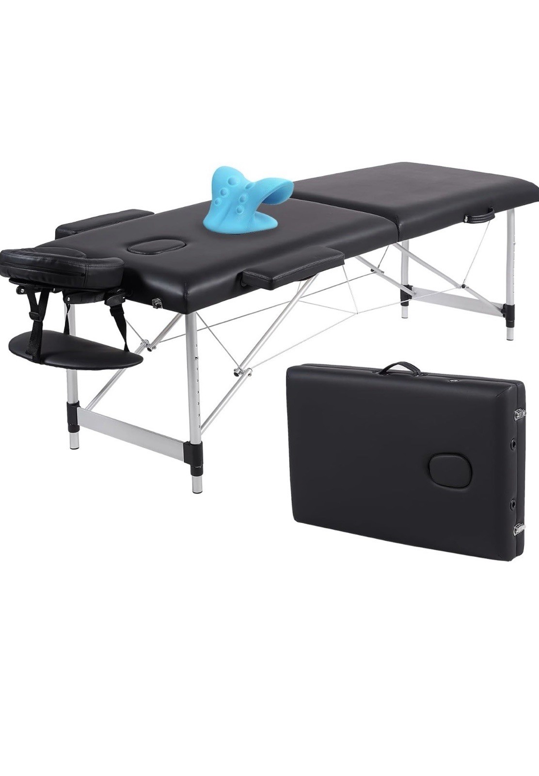 Portable Massage Or Tattoo Table. Fold 84" L Adjustable With Neck Stretcher. NEW