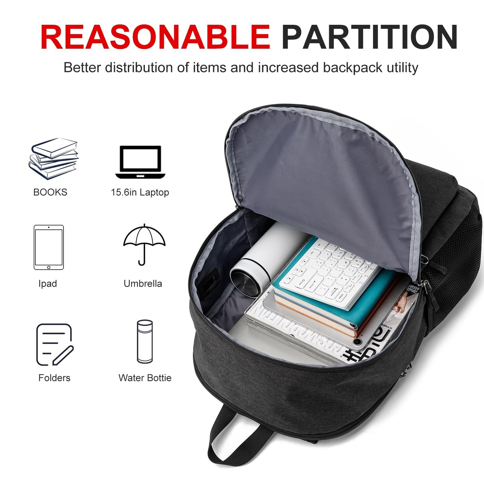 Casual Laptop Backpack,School Backpack Large Bookbag with USB for High School...