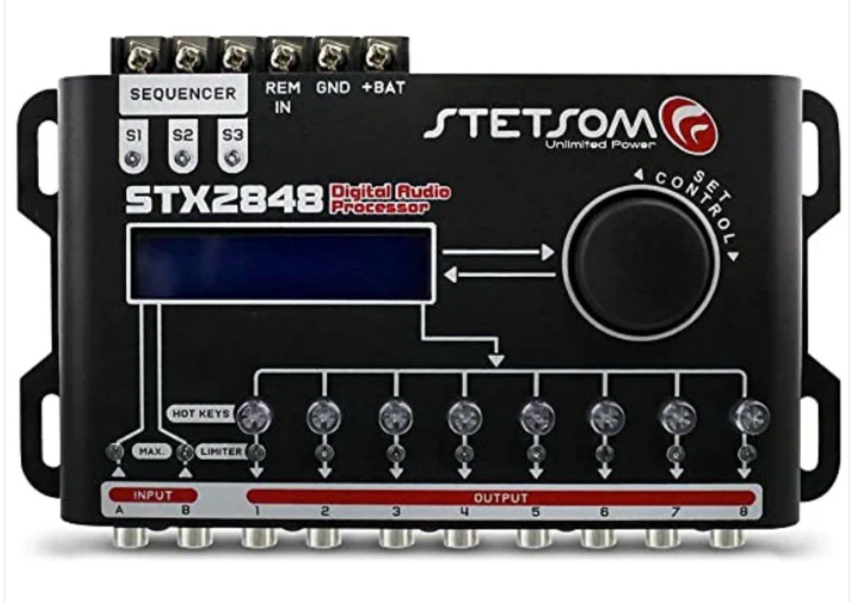 Stetsom STX 2848 DSP Digital Signal Processor 8 Channels Crossover & Equalizer