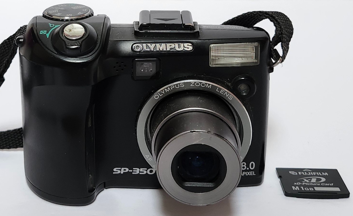 Olympus SP-350 8.0MP Digital Camera Black Tested W/ Batteries & Memory Card