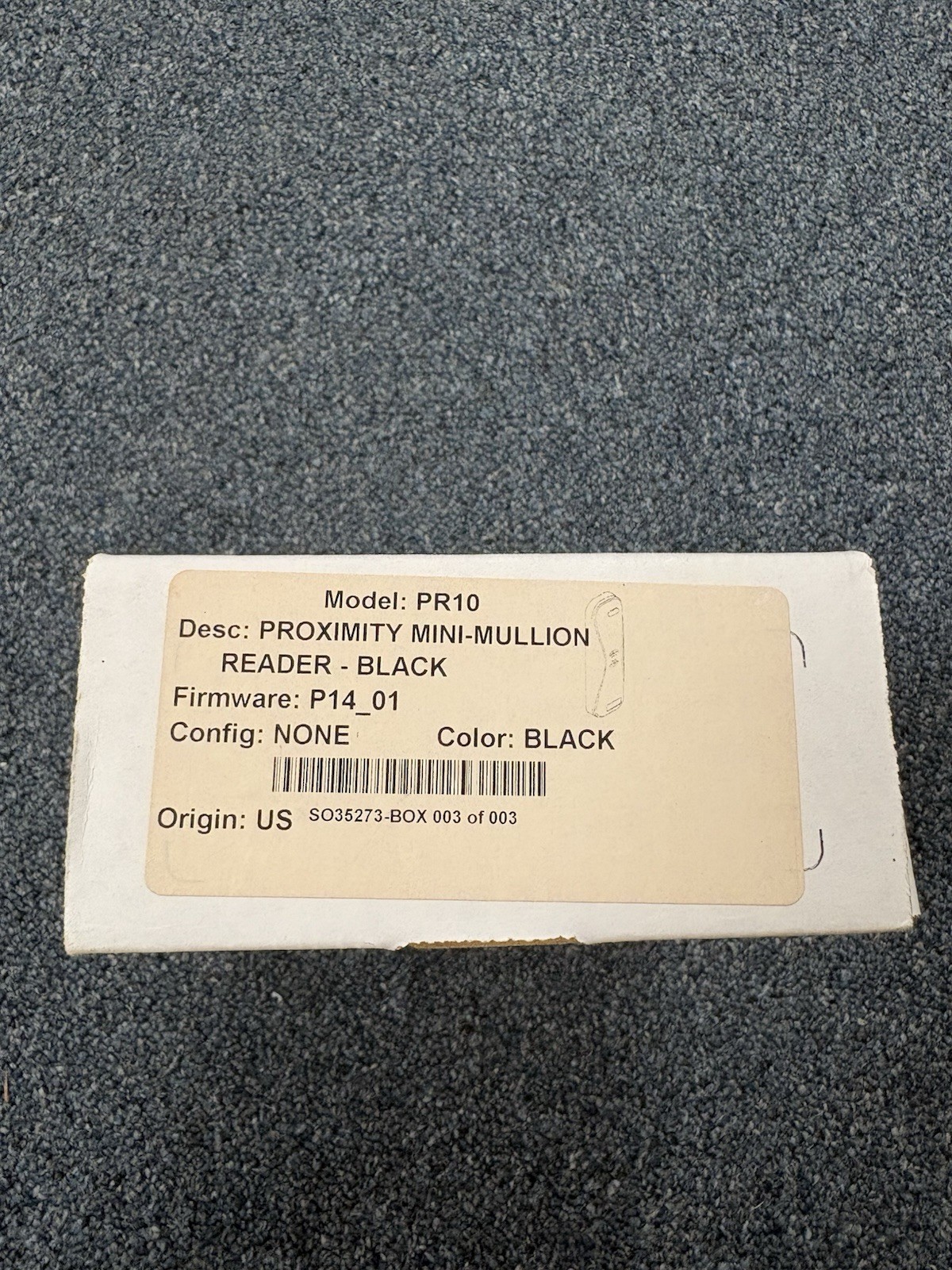 Ingersoll Rand PR10 Proximity Mini-Mullion Reader