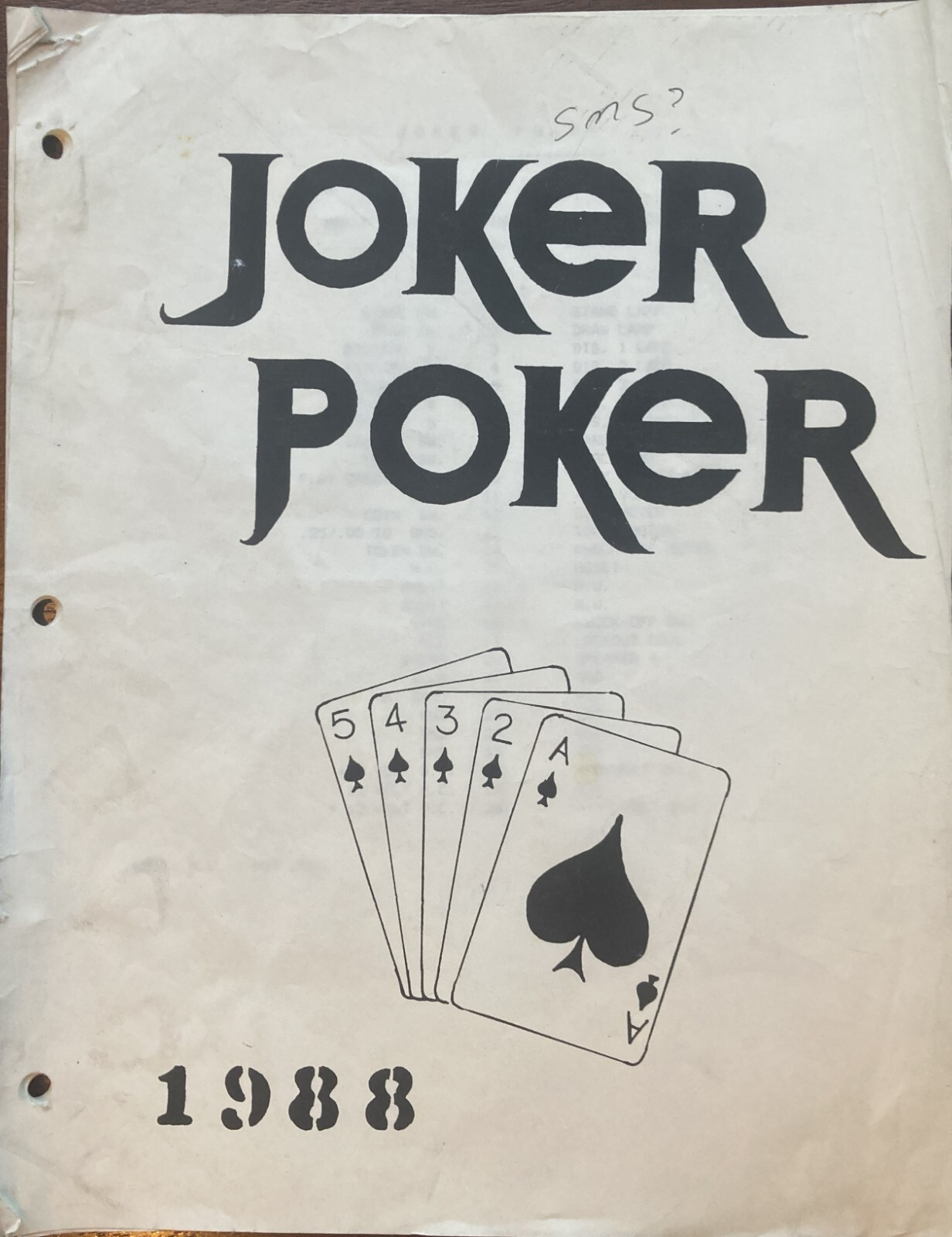 Joker Poker Video Poker Machine Manual on Zip Drive