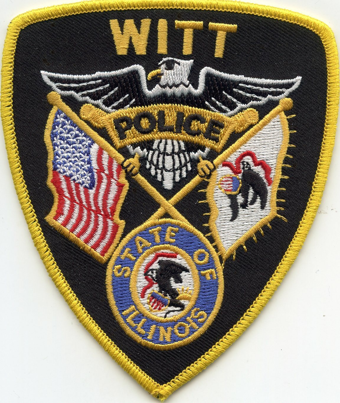 WITT ILLINOIS IL state flag POLICE PATCH