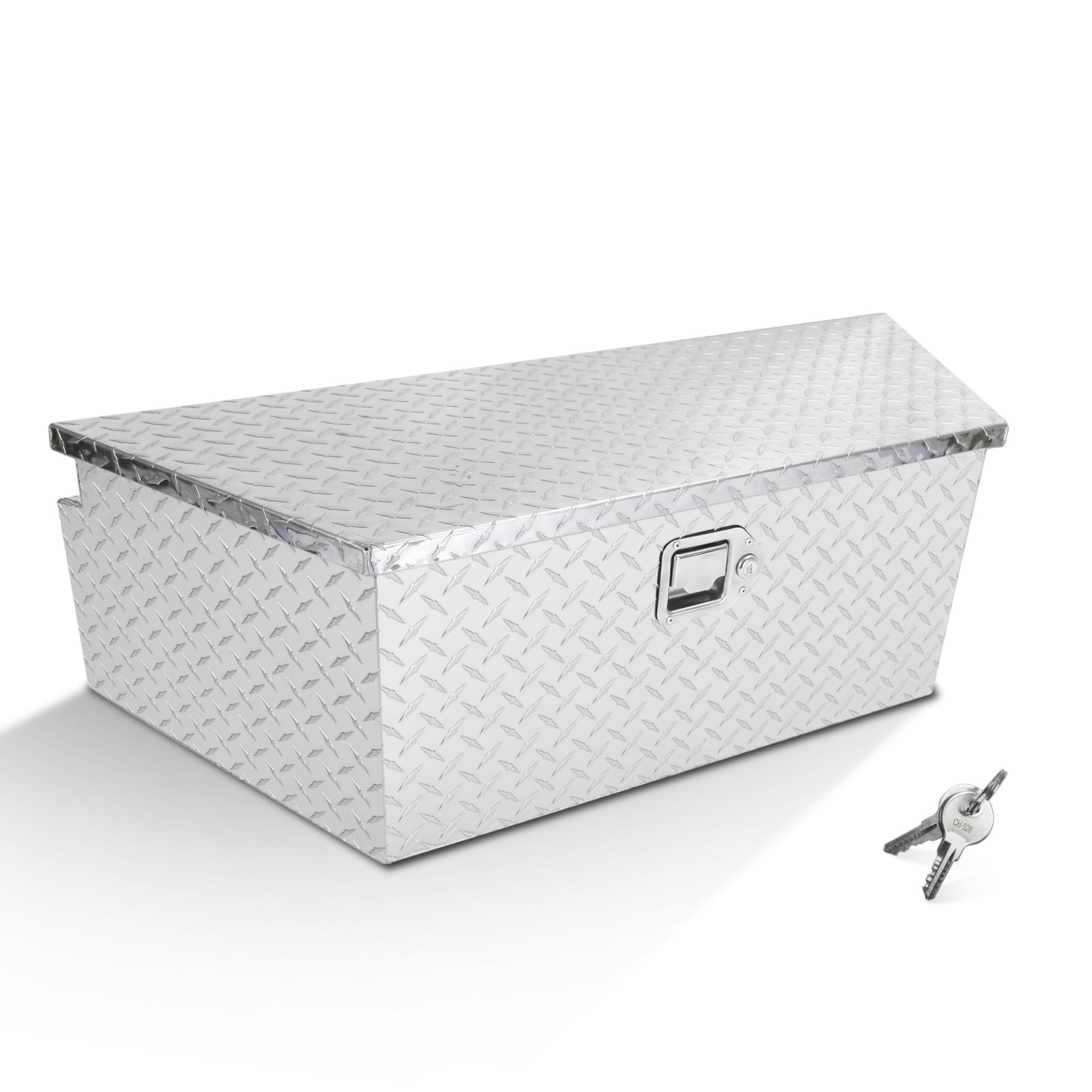 39 Inch Aluminum Diamond Plate Tongue Tool Box for Pick Up Truck RV ATV Silver