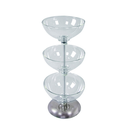 Azar Displays Three-Tier 10", 10" & 10" Bowl Display