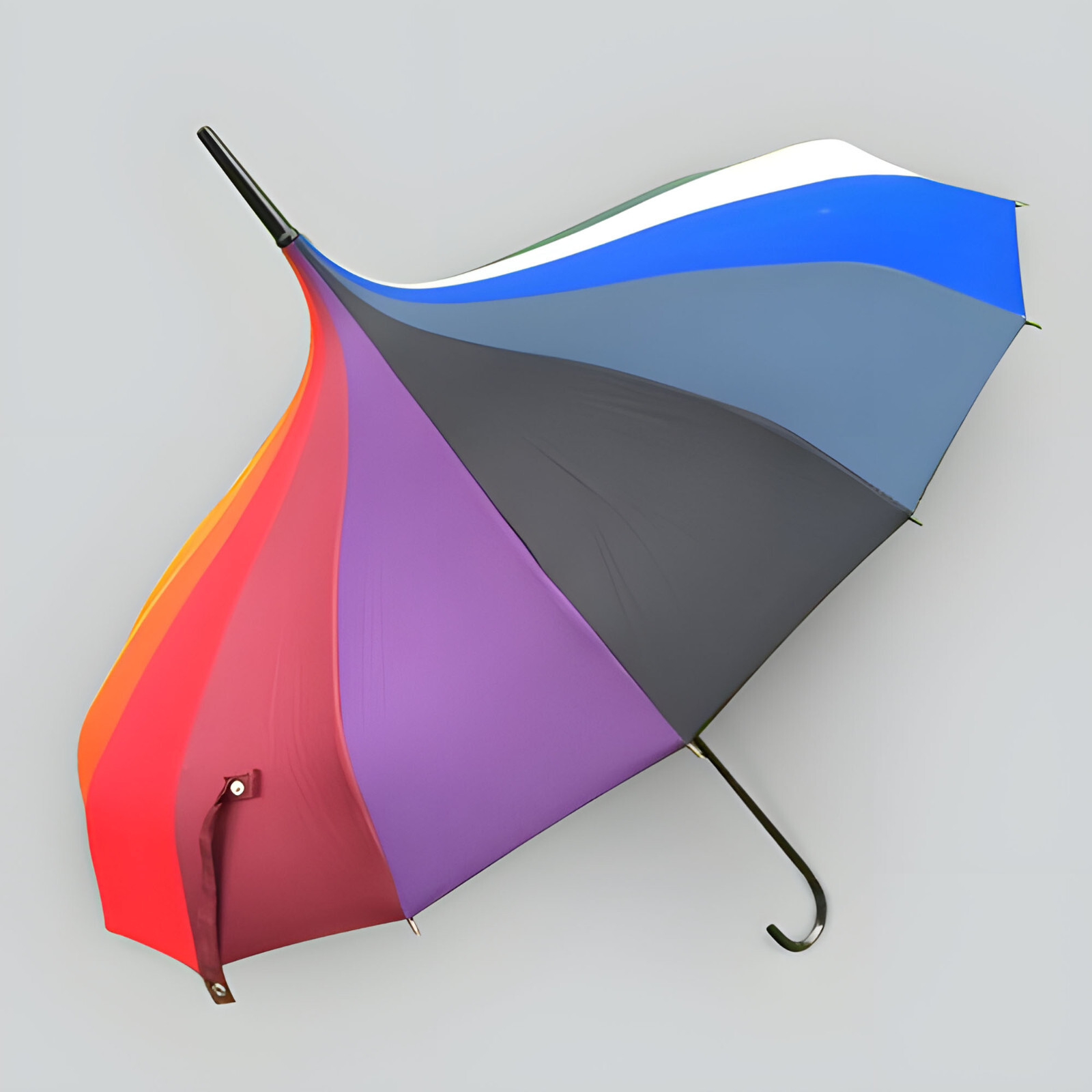 Multi-color bright modern windproof dome shaped rainbow/color wheel umbrella