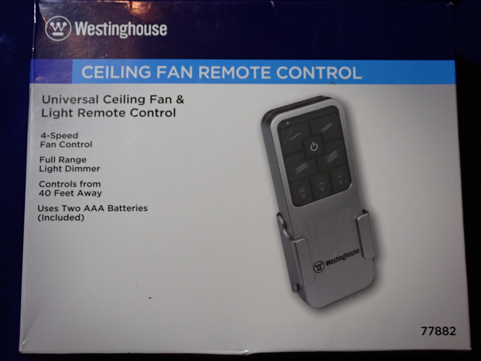 Westinghouse Lighting 7788200 Silver Backlit Ceiling Fan Remote