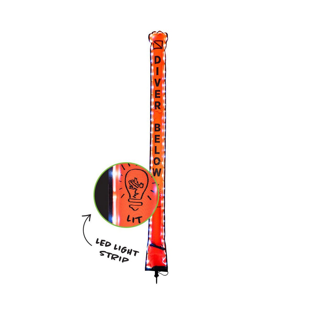 Akona Surface Marker Buoy with Lights