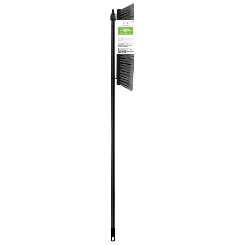 Simple Spaces 3018 Push Broom, 18 in L Trim, 56-1/8 in L, Threaded, Plastic Hand