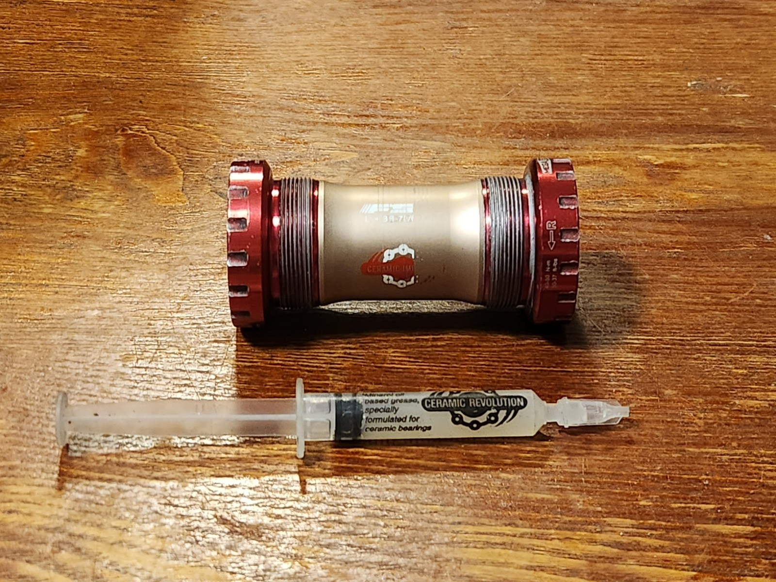 FSA Ceramic Bottom Bracket 70/68 Red w/ Mermaid Grease