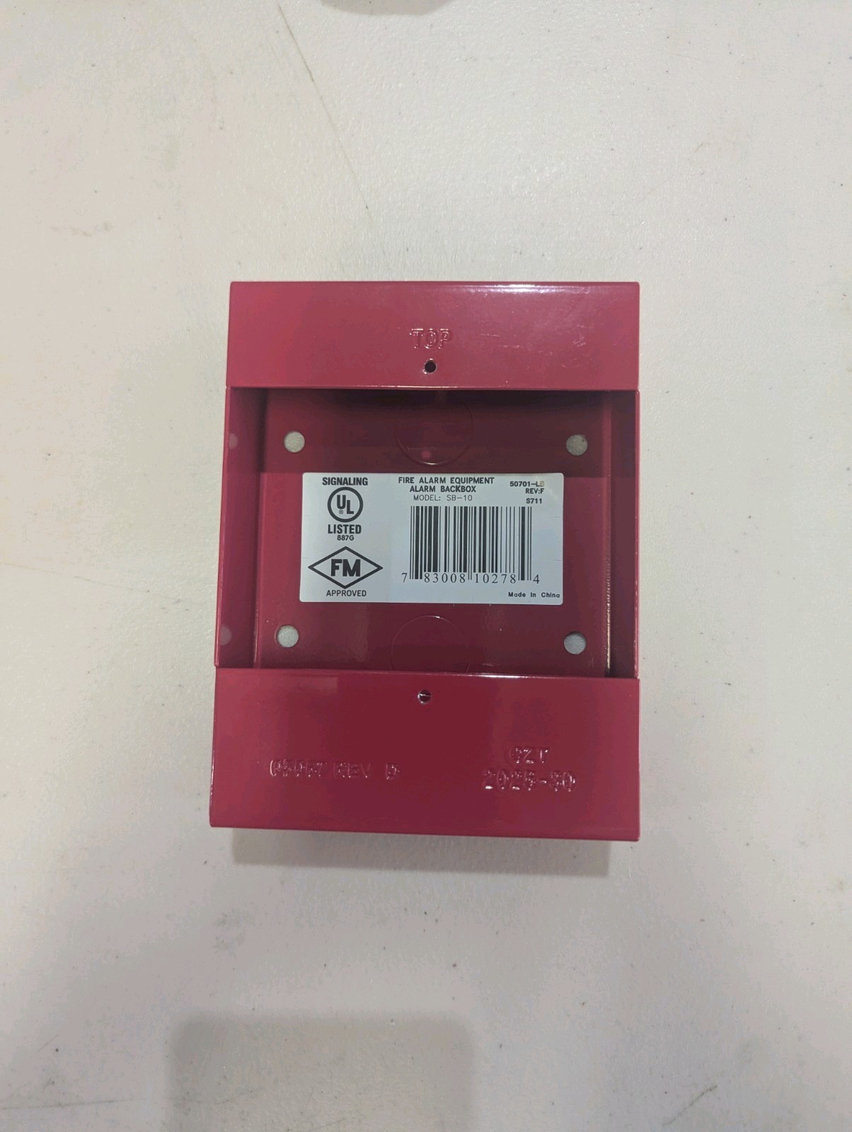 Fire-Lite Alarms Model SB 10 Fire Alarm Back Box New