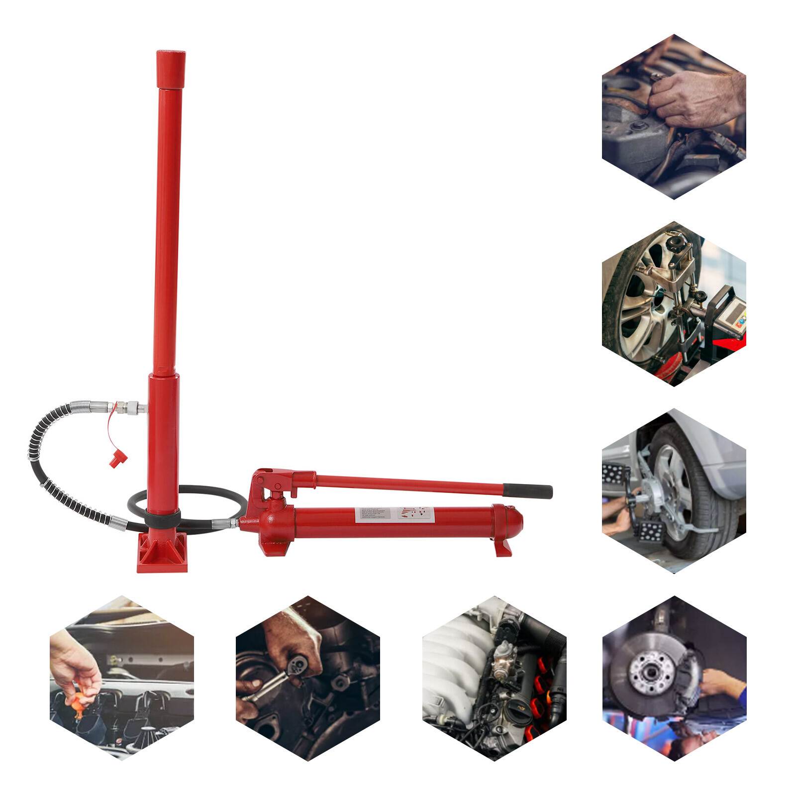 12 Ton Heavy Duty Porta Power Hydraulic Jack Auto Body Frame Repair Kit Lift Ram