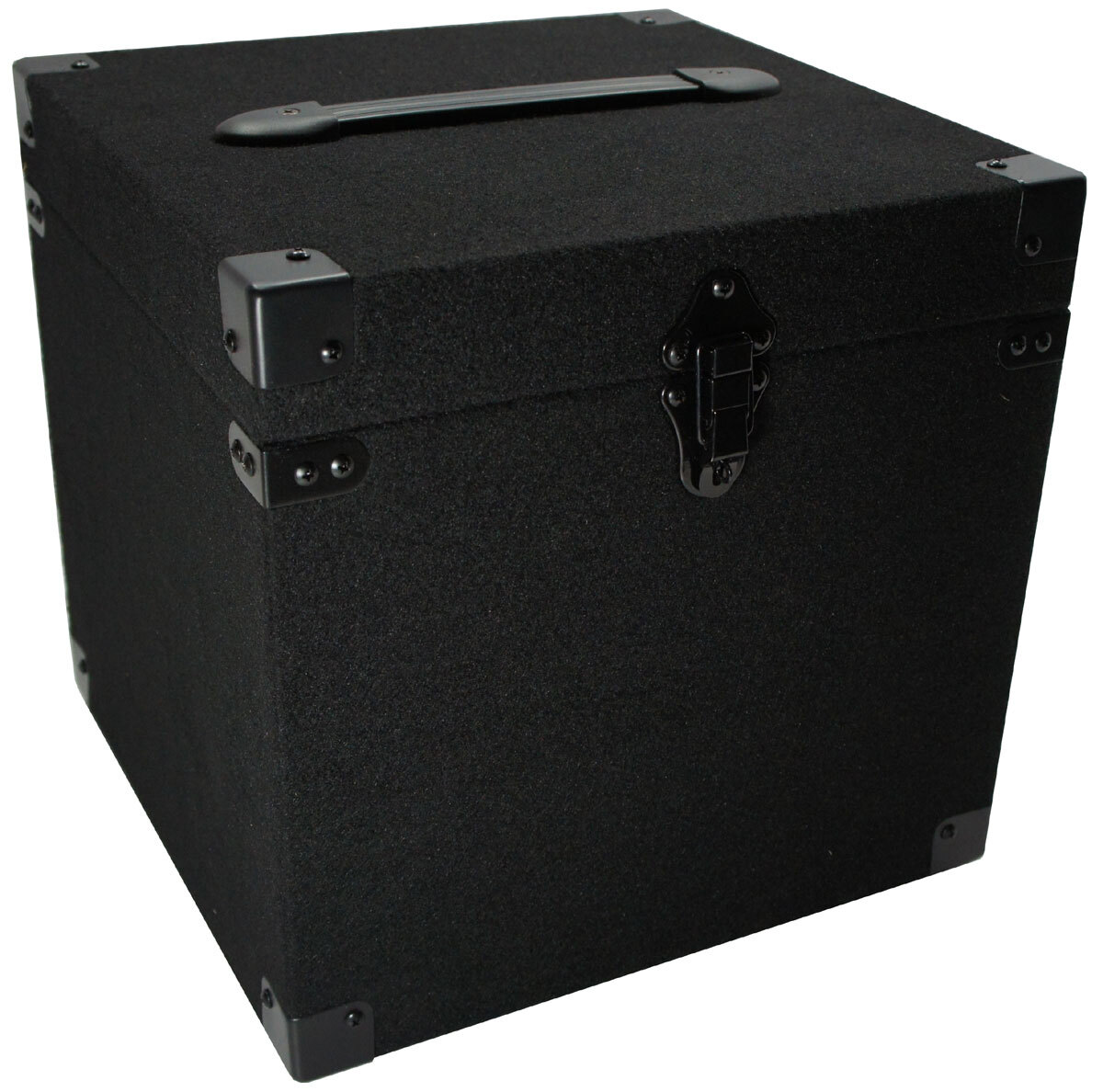 Durable DJ Carpeted Wood Case Removeable Lid Storage Box for 90 LP Vinyl Records