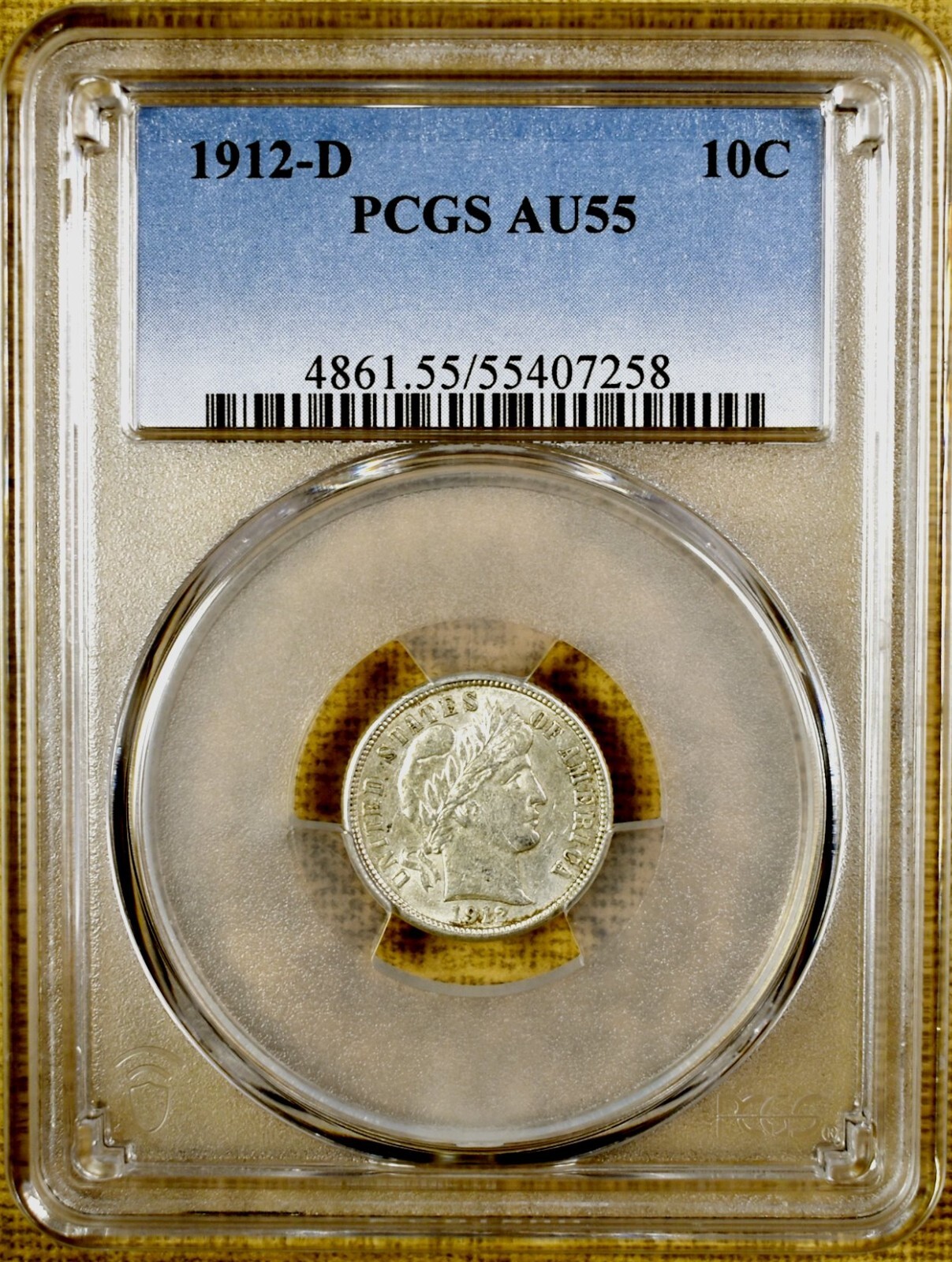 1912-D PCGS AU55 Barber Dime