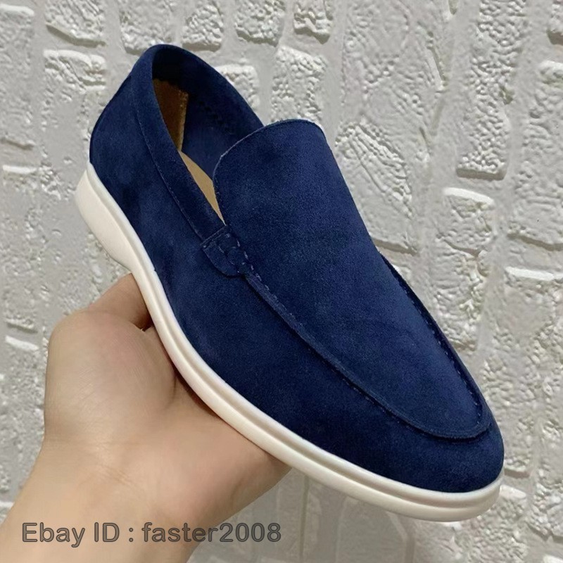 Men British Faux Suede Slip-On Flat Casual Lazy Loafers Driving Shoes Fashion
