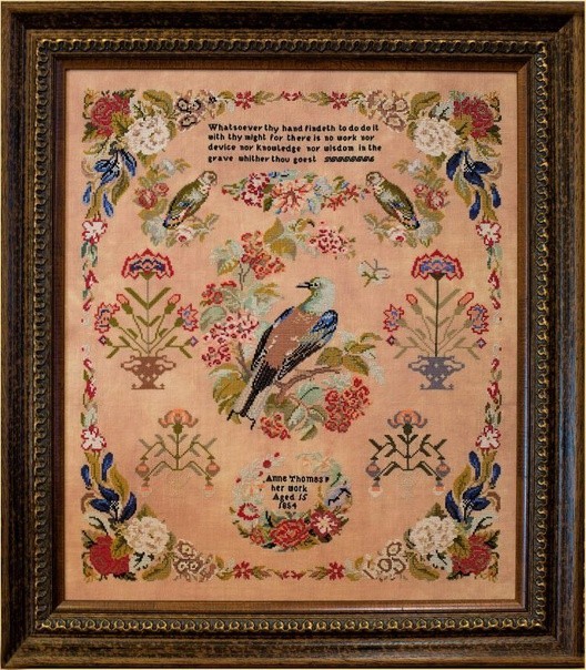 Anne Thomas 1854 Garden Sampler Cross Stitch Pattern Seasons Primitive