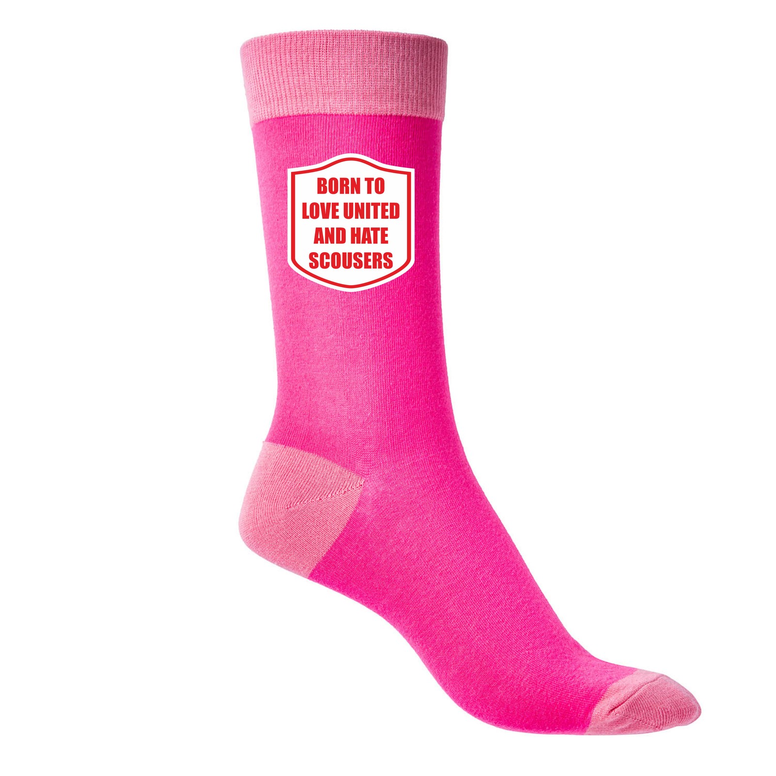 Love United Hate Scousers Ladies Pink Socks  Funny Football Joke Present