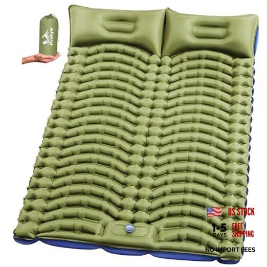 Double Sleeping Pad for Camping - Ultralight Camping Mattress Full Olive Green