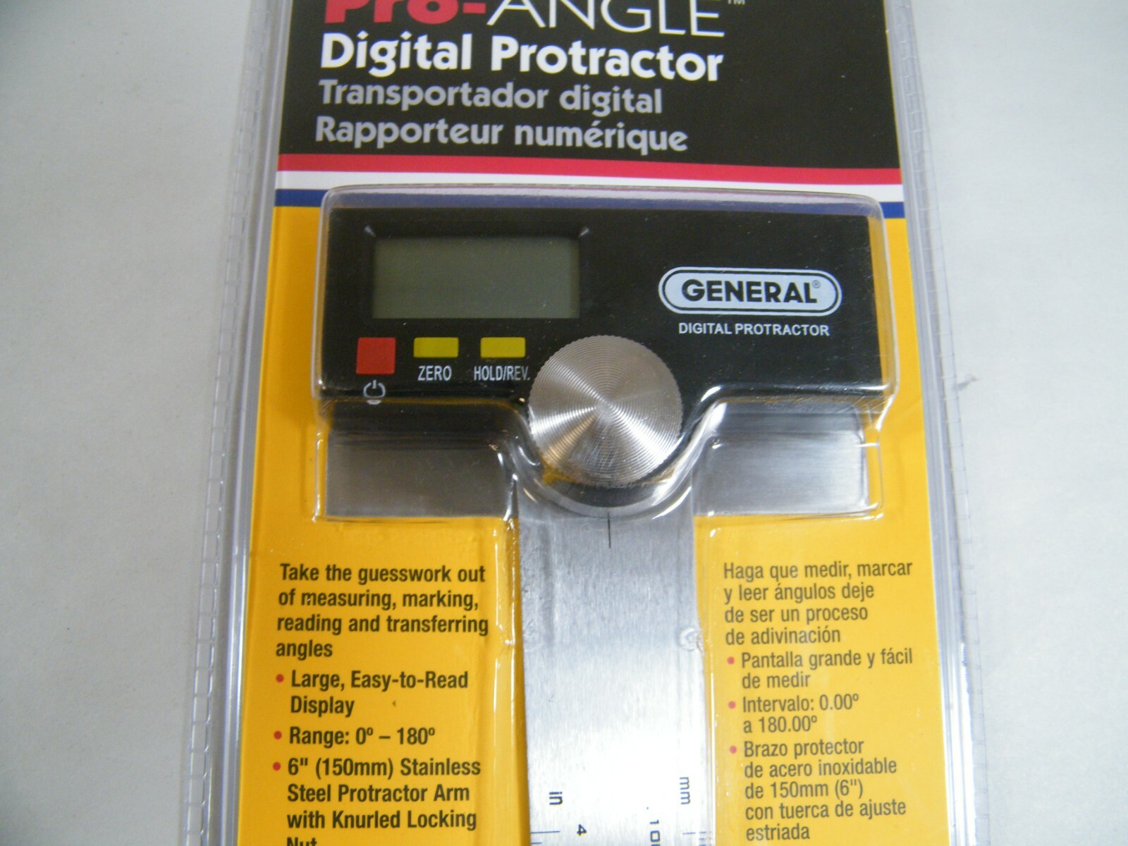 ULTRATECH GENERAL PRO-ANGLE 6" DIGITAL PROTRACTOR 0-180 DEGREES NO. 1702, NEW