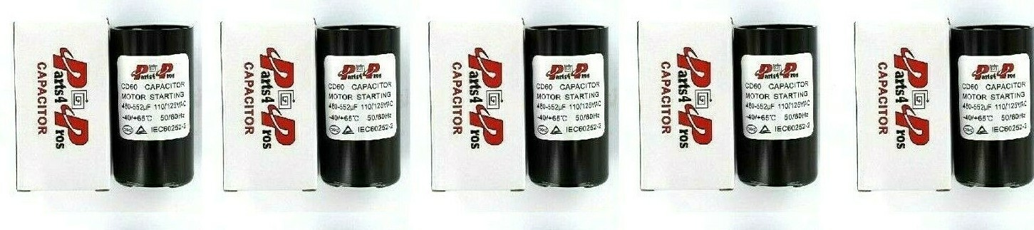 460-552 uF MFD 110-125 VAC 125 V (5x) High Quality Start Capacitors Round