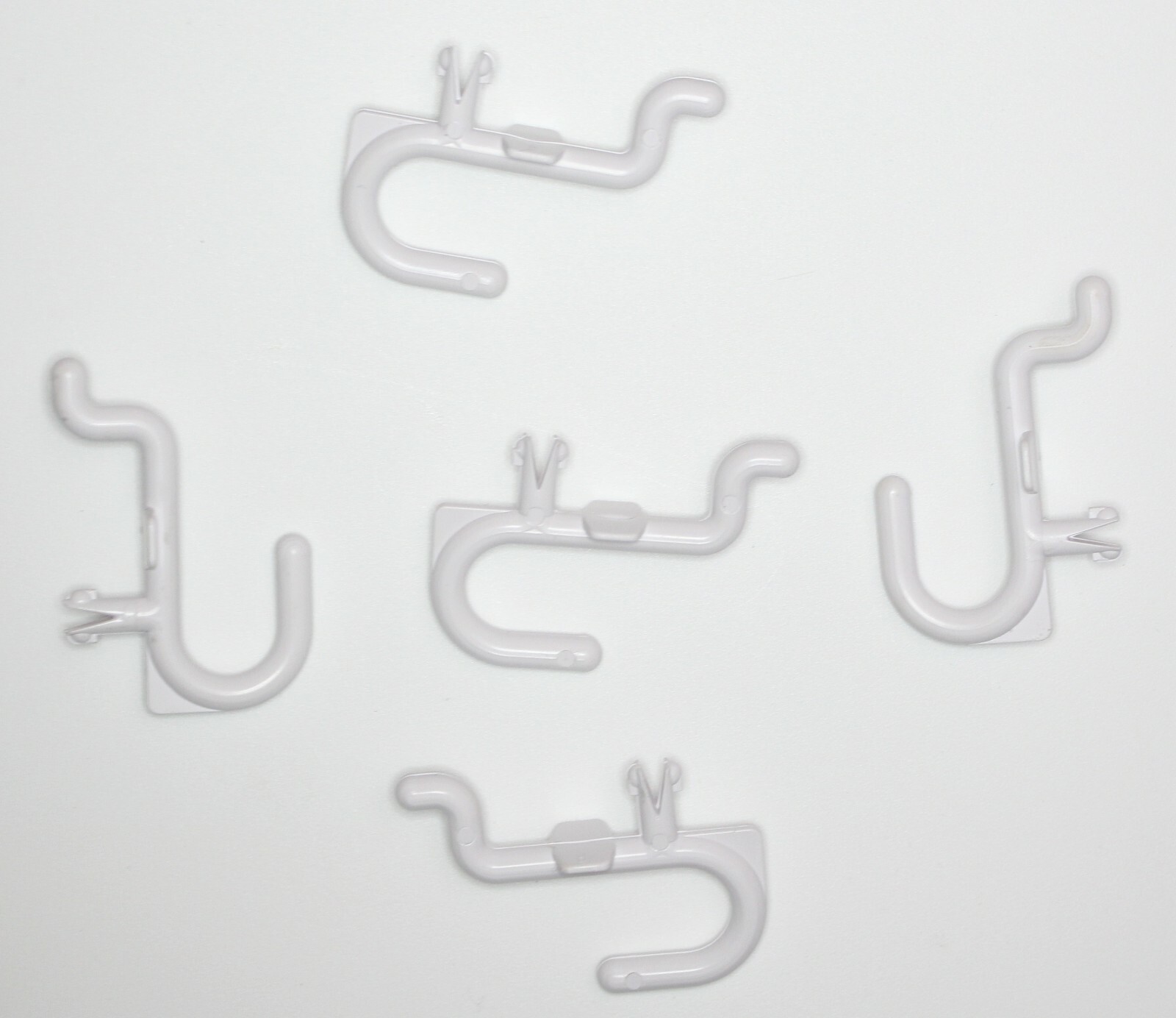 White J-Style Peg Board Plastic Locking Hooks Kit -25 pack PEGBOARD NOT INCLUDED