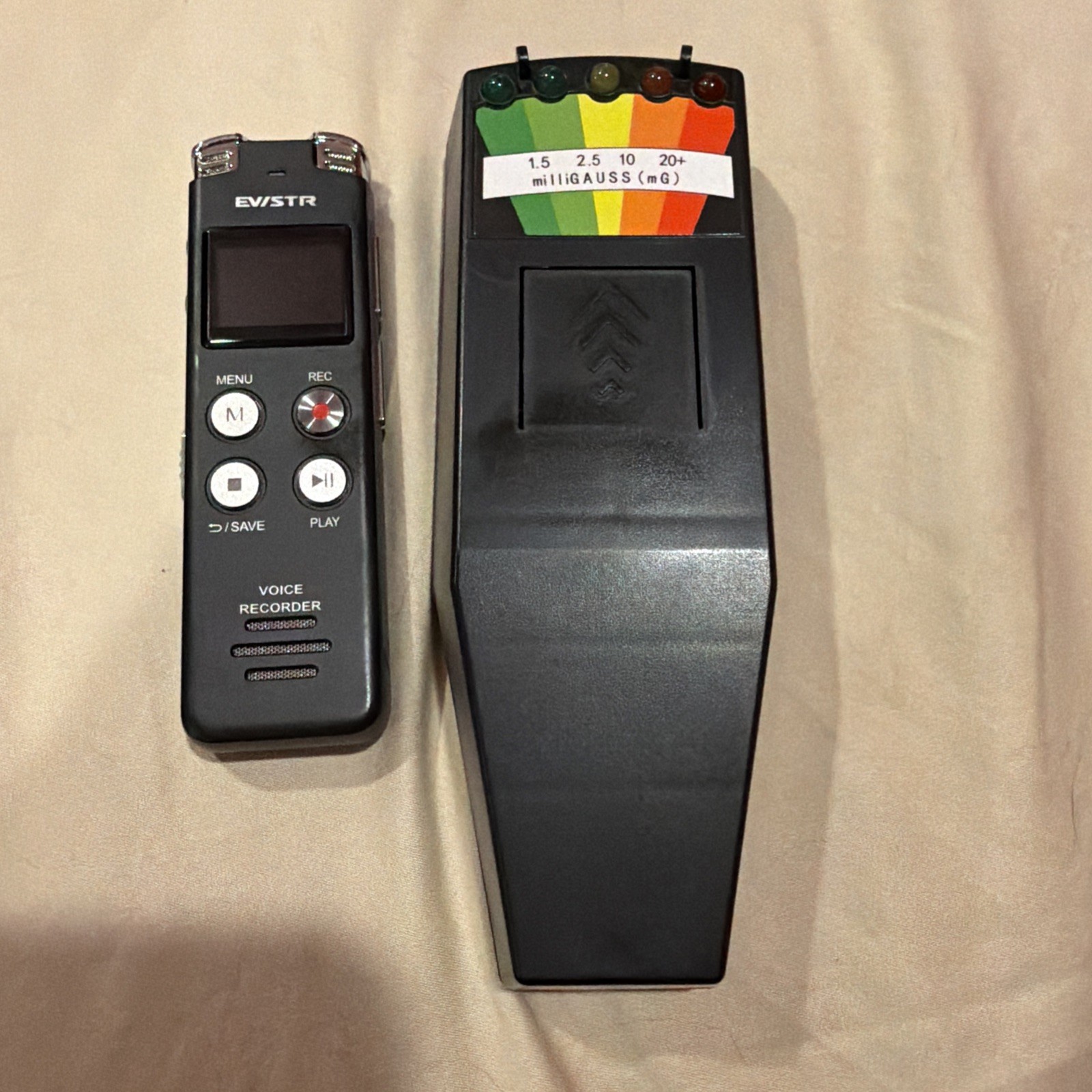 LED Magnetic Field Detector EMF Meter And Voice Recorder for Paranormal