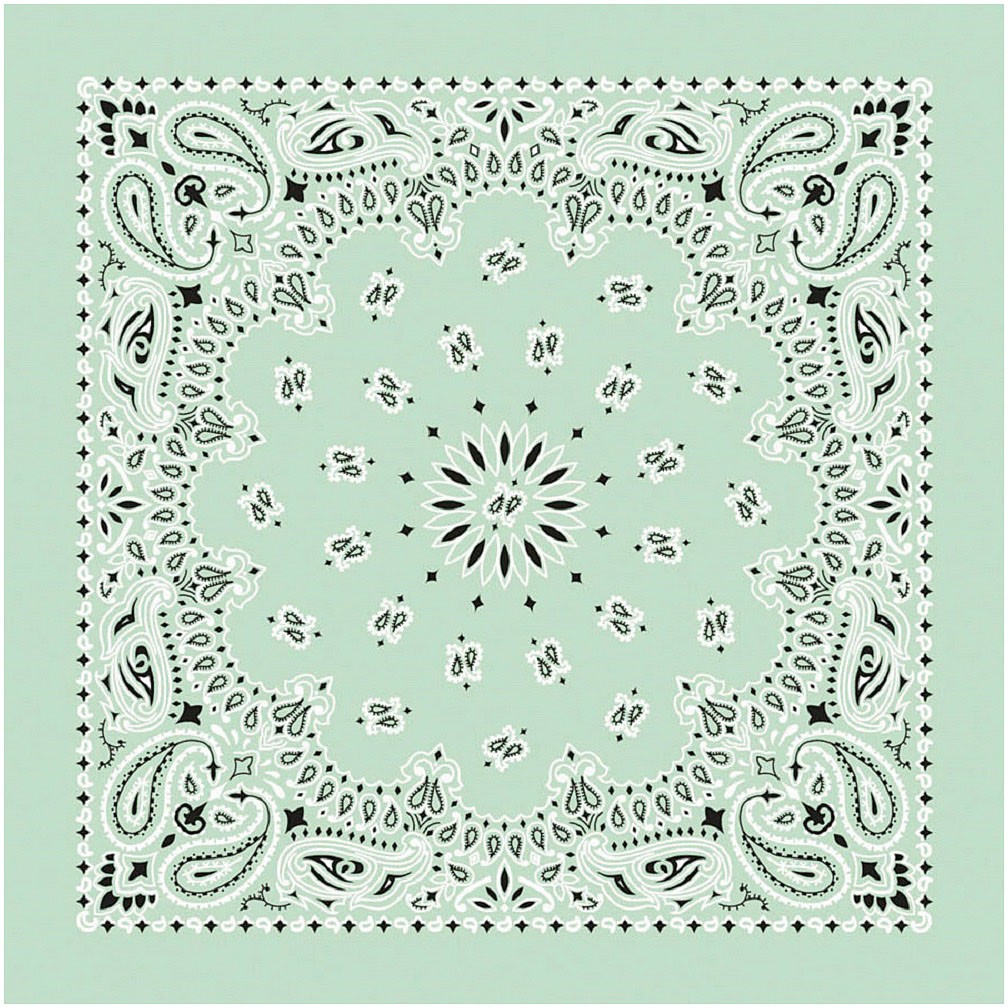USA-Made Mint Paisley Bandanas - Set of 3, Soft Cotton, Classic Style
