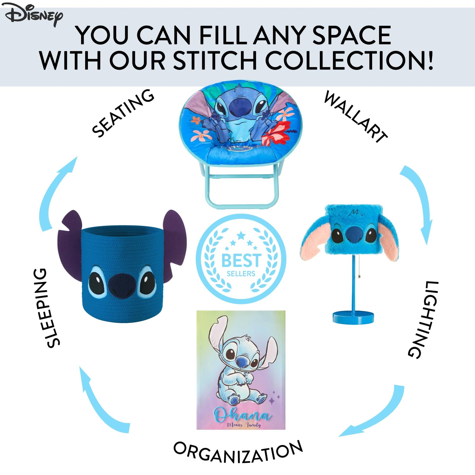 Lilo & Stitch Collapsible Storage Cube with 10" x x 10", and