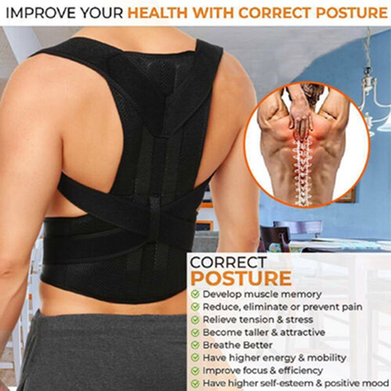 Heavy Duty Posture Corrector Breathable Neoprene & Lower Back Pain Relief
