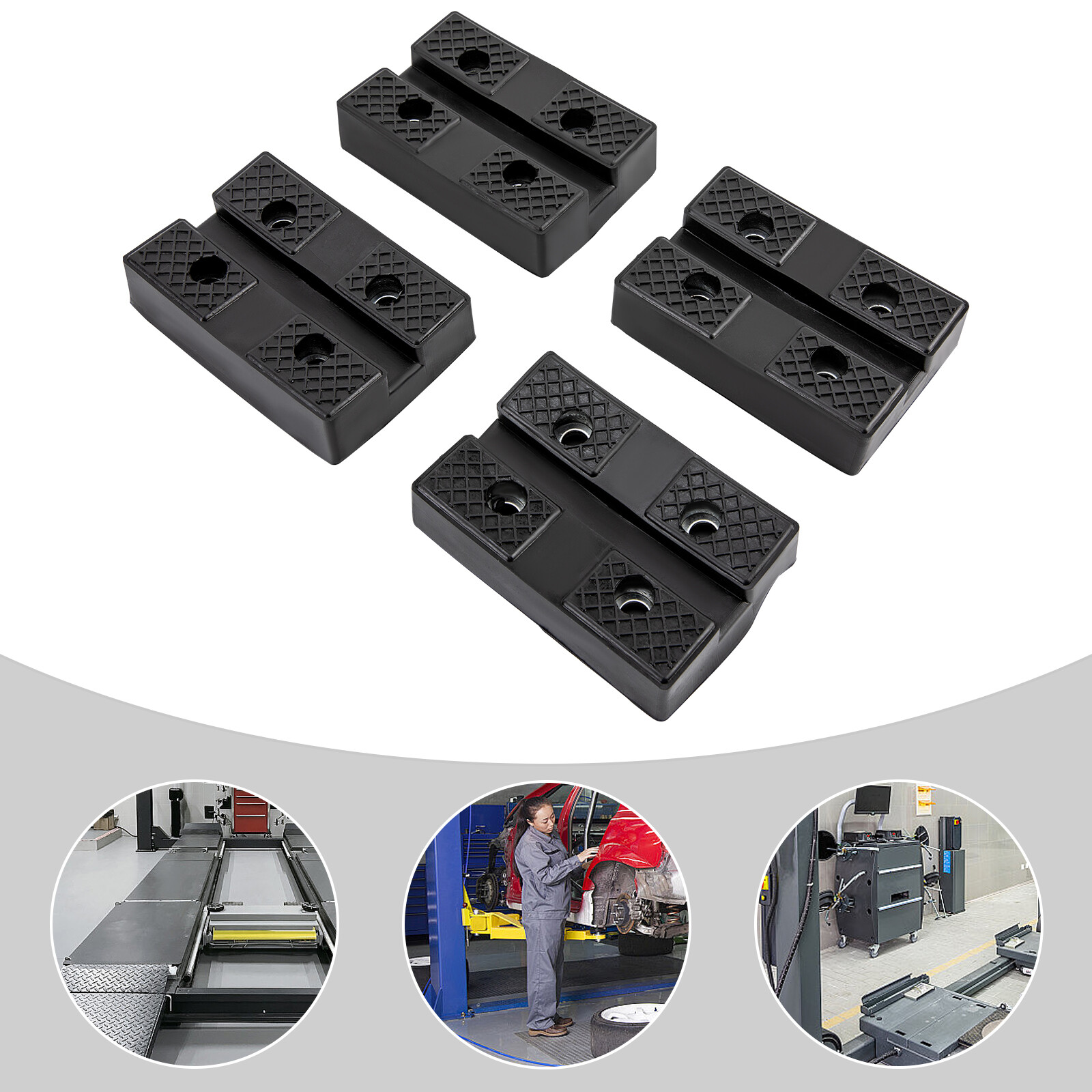 4Pcs Rectangular Rubber Arm Pads Lift Pad Auto Lift Car Truck Hoist Heavy Duty
