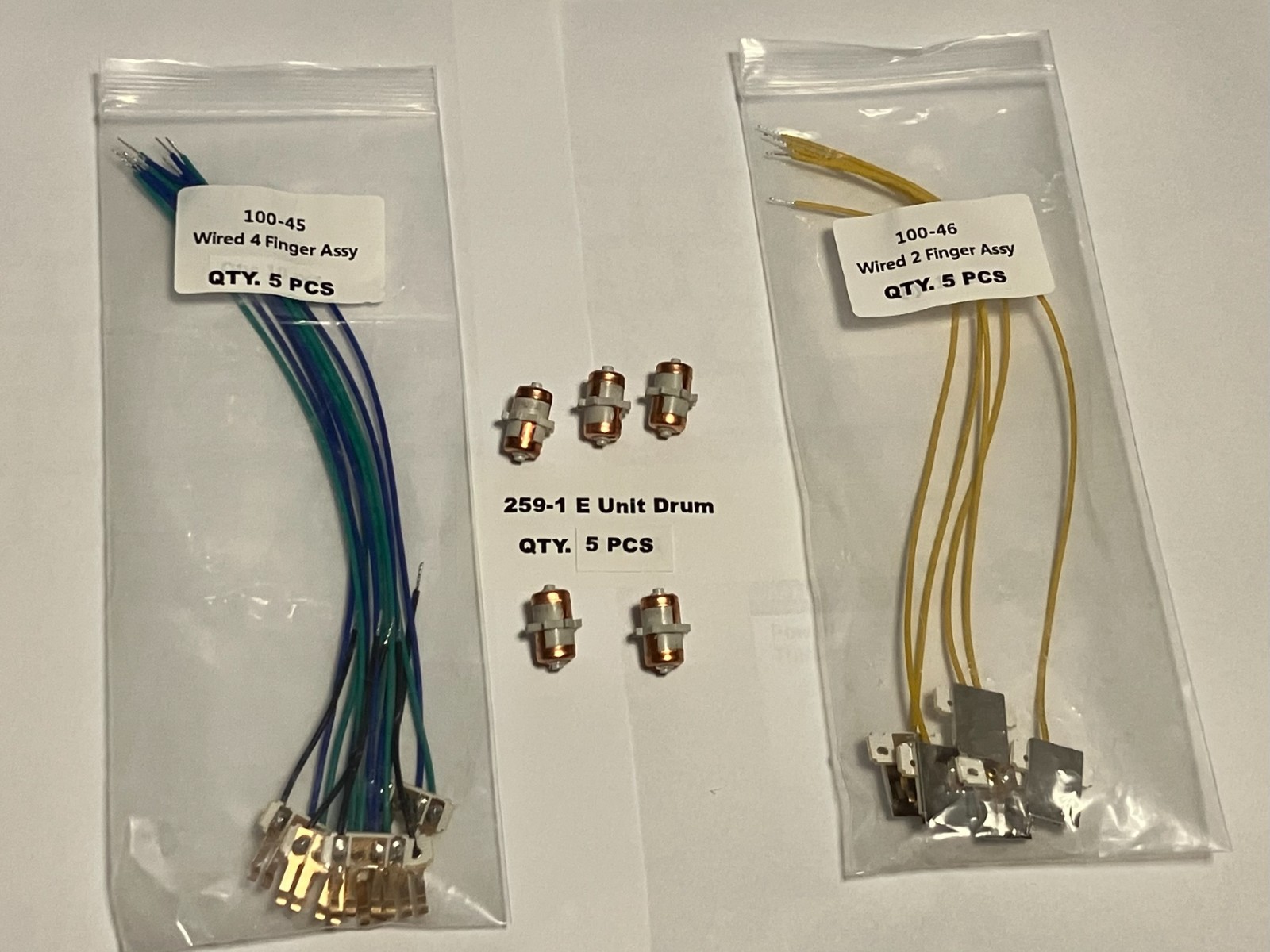 LIONEL E UNIT DRUM 5EA KITS & WIRED FINGERS W/PLATE 100-45 & 100-46 & 259E DRUM